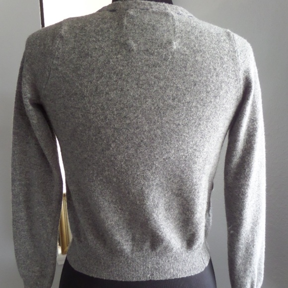 HERITAGE Size S Long Sleeve Gray CARDIGAN SWEATER - Picture 4 of 7